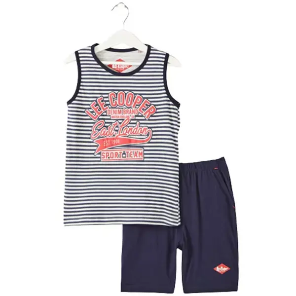 Pijamale copii, gri, cu buzunare laterale, 100% bumbac, Lee Cooper Engros