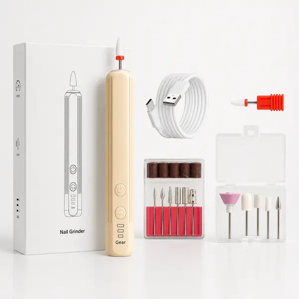 Pila Electrica Profesionala pentru Unghii 6 in 1 – Reincarcabila USB, Galben, FZ005