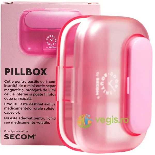 Pillbox Cutie pentru Pastile Roz 1buc Secom