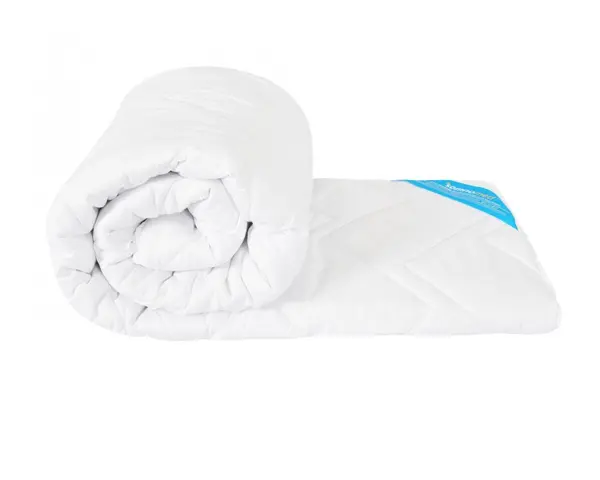 Pilota antiacarieni Somnomed din microfibra alba cu umplutura de primavara toamna, 150 x 200 cm, 200 gsm