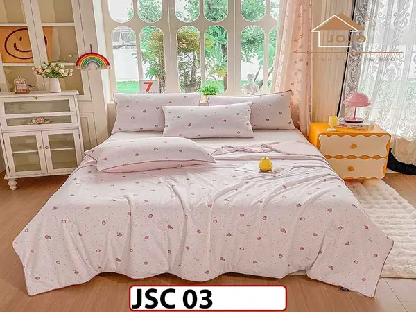 Pilota de Vara Premium cu Tehnologie Cooling Touch 200x230cm + 2 Fete de Perna 50x70 cm, Antialergica si Ultra-Usoara - JSC 03