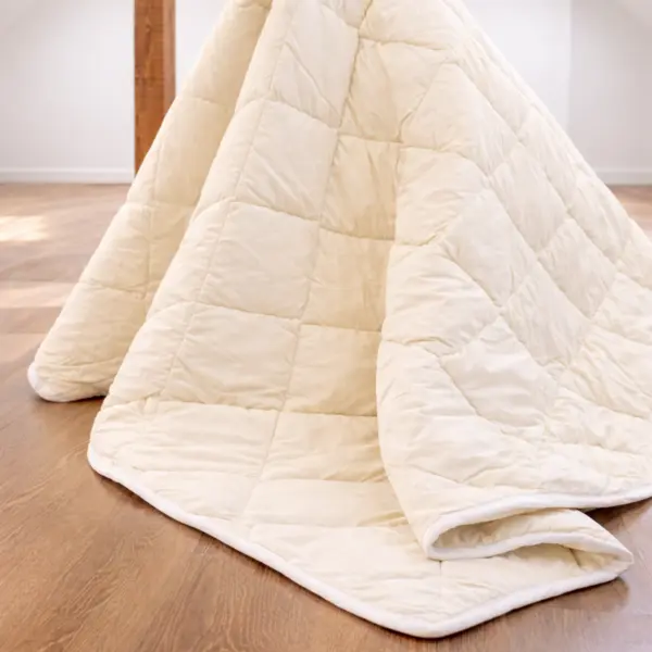 Pilota Lana Merino 100% LanaWool 140x210 cm Groasa 800 g mp Exterior Bumbac OekoTex Clasa 1, Iarna, Crem Crem, 140x210 cm, 5 (1-6)