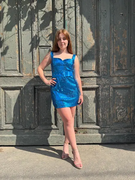 Pinko Rochie cu paiete albastre - 40 IT