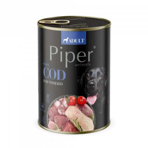 Piper Adult, Hrana Umeda, Carne de Cod si tomate, 400 g