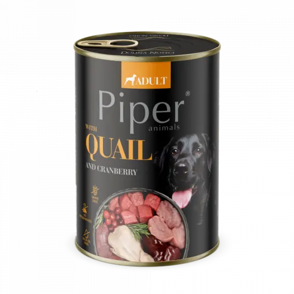 Piper Adult, Hrana Umeda, Carne de Prepelita si merisor, 400 g