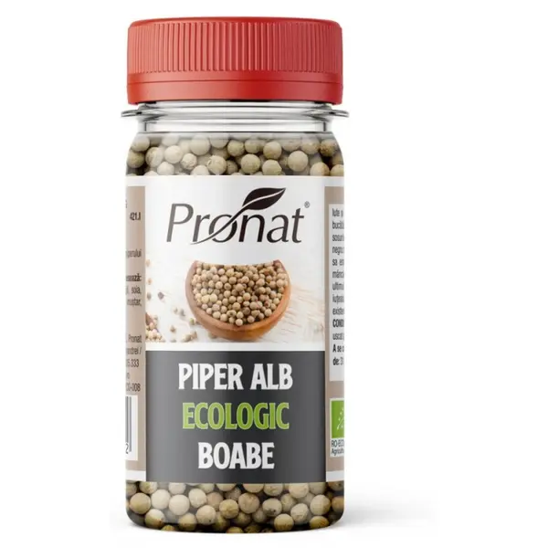 Piper Alb Boabe BIO, 60 g, Pronat