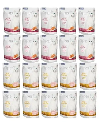 PIPER Animals Cat Adult Mix pachet plicuri pisici 20x100 g mix arome