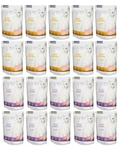 PIPER Animals Cat Sterilised mix plicuri hrana 20x100 g dupa sterilizare pisica
