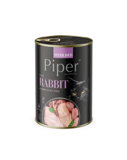 PIPER Animals Sterilised Rabbit 6x400 g cu iepure mâncare pisici sterilizate