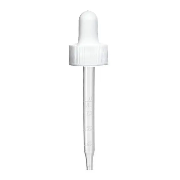 Pipeta cu Capac, Zamo®, Dropper, cu Protectie pentru Copii, Gradatie 0.25-1.00ml, Diametru 24mm, Culoare Alba