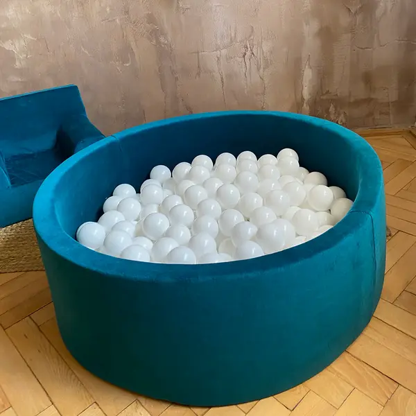 Piscină cu bile, Catifea, Albastru Petrol, 200 de bile, TWINDECO Petrol Velvet