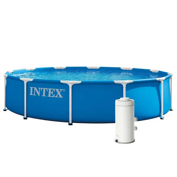 Piscina cu cadru metalic Intex 28212ND, rotunda, pompa si filtru, 366x76 cm, albastru KID432083, la doar 615,00 lei