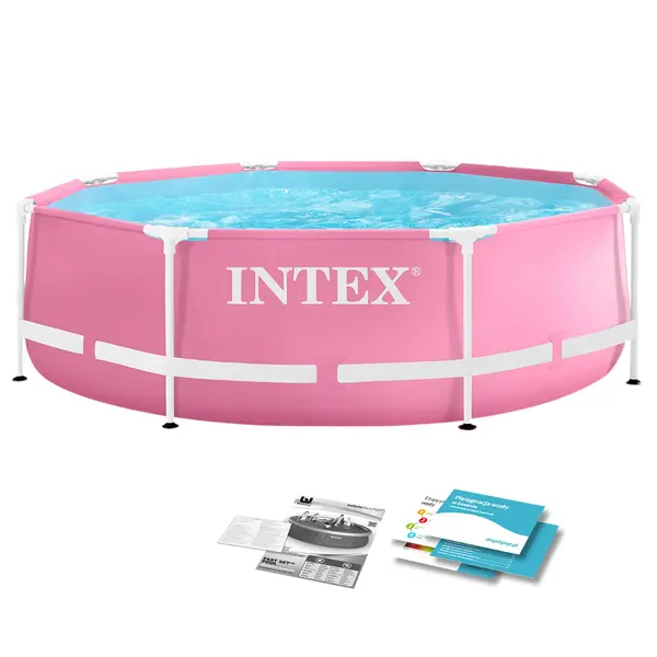 Piscina cu cadru metalic Intex 28290ND, rotunda, 244x76 cm, roz KID423340, la doar 383,00 lei