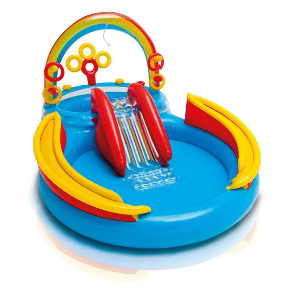 Piscina gonflabila copii Intex 57453 Rainbow, 2 bazine, tobogan si jocuri interactive KID402499, la doar 276,00 lei