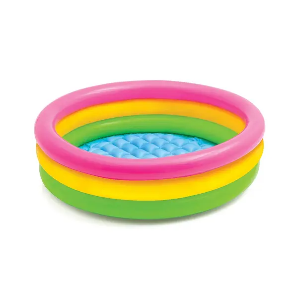 Piscina gonflabila cu 3 inele colorate pentru joaca racoritoare si sigura - 86 cm