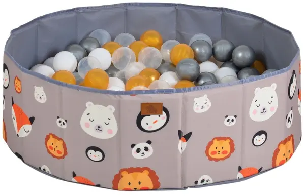 Piscină pliabilă Moni Toys - Cu 90 de bile, Melo-animals