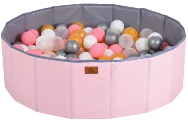 Piscină pliabilă Moni Toys - Cu 90 de bile, roz-melo