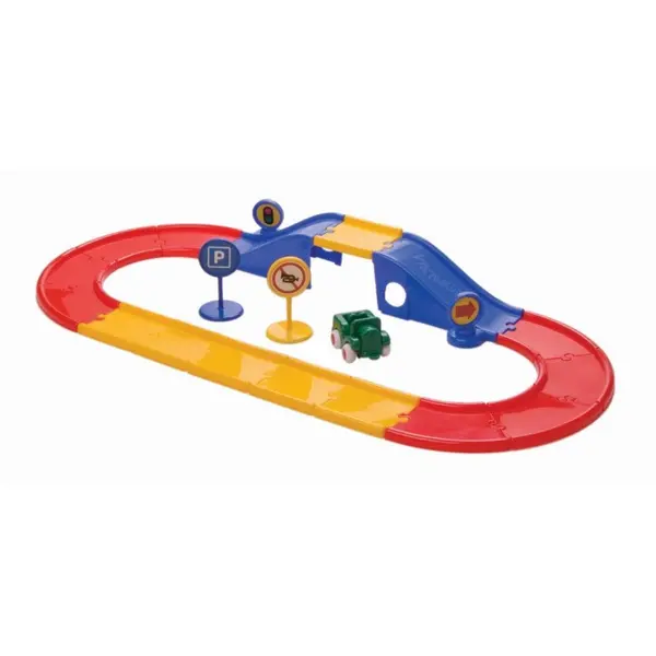 Pistă cu pod Viking Toys, 19 elemente