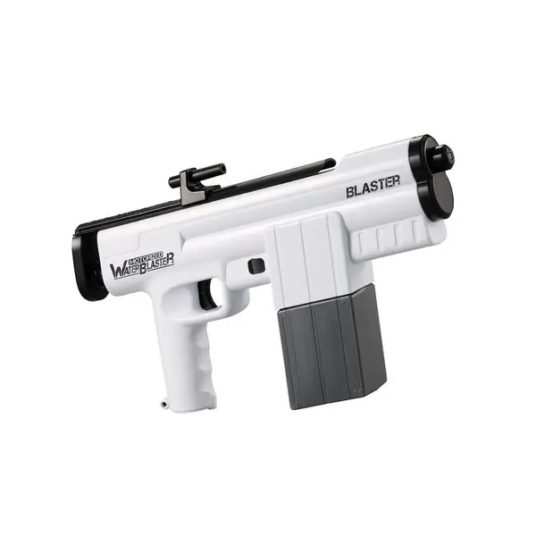 Pistol cu apa electric pentru copii cu jet automat si rezervor integrat - Alb