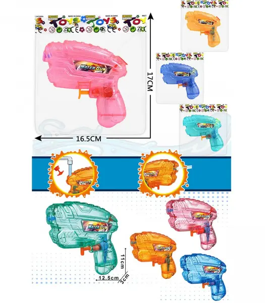 Pistol cu apa transparent pentru copii 12 cm