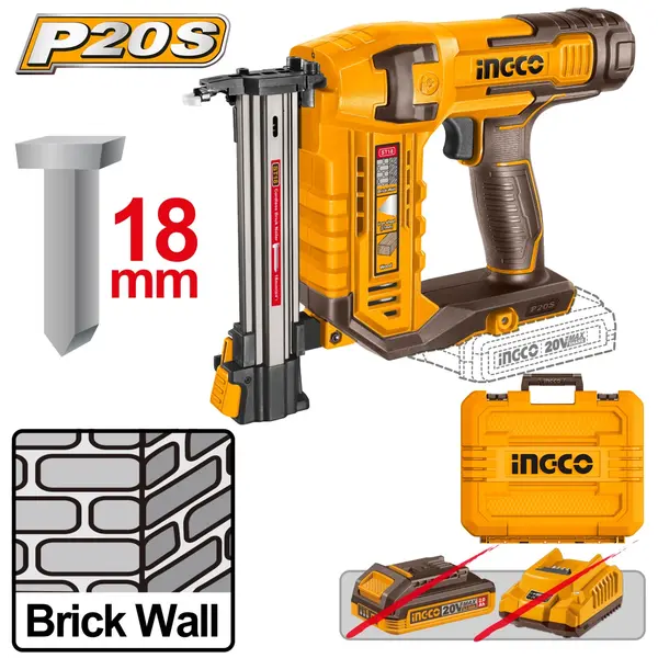Pistol Cuie pentru Beton 18mm 20V INGCO CSTLI3805
