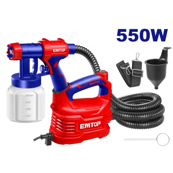 Pistol de vopsit 550W, capacitate 800ml - ESGN50001, EMTOP