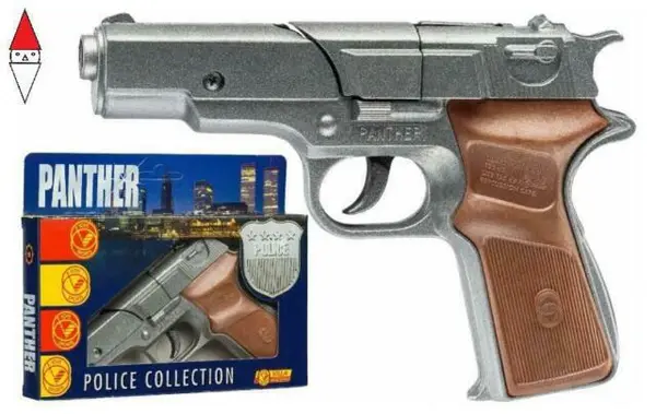 Pistol pentru copii Villa Giocattoli Panther Silver - Cu capse, 8 focuri