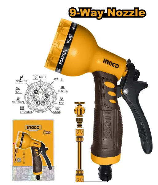 Pistol pentru Stropit cu 9 Functii INGCO HWSG092