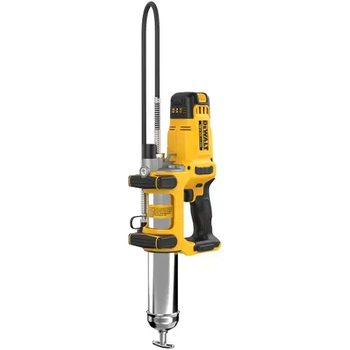 Pistol profesional de gresare/lubrifiere pe acumulator DeWALT DCGG581N, 18V XR, 2 viteze, furtun flexibil 1.2 m, turatie variabila, presiune maxima 690 bar, pompa 255ml/min, iluminare LED, nu include acumulatori/incarcator