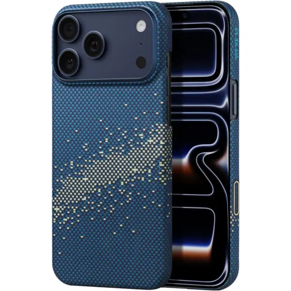 Pitaka Husa Pitaka Ultra Slim Milky Way Galaxy cu Magnetic Ring compatibila cu iPhone 17 Pro, Albastru