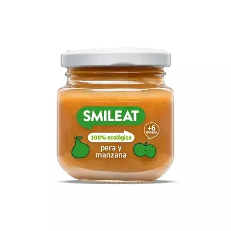 Piure Bio din pere si mere +6 luni, 130 g – Smileat
