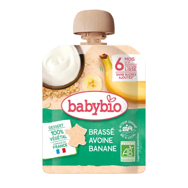 Piure de banane si ovaz Bio, 85g, BabyBio