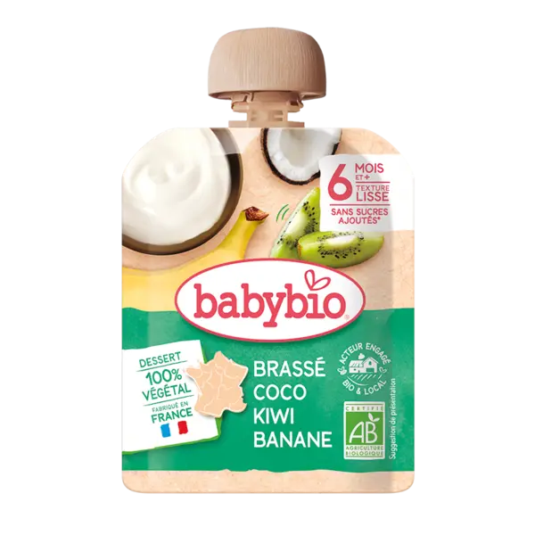 Piure de kiwi, banane si cocos Bio, 85g, BabyBio