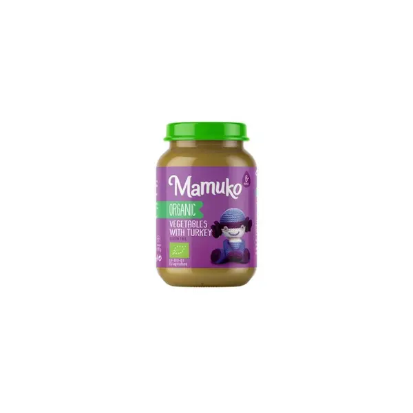 Piure de legume cu curcan bio 6+ luni 190g Mamuko