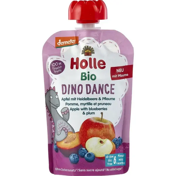 Piure de mere cu afine si prune pentru copii 6 luni, eco - 100 g