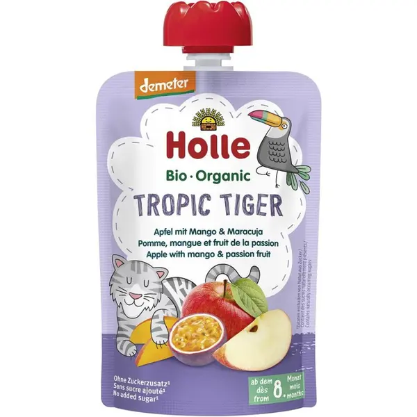 Piure de mere cu mango si fructul pasiunii pentru copii 8 luni, eco - 100 g
