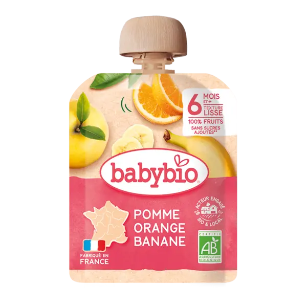 Piure de mere, portocale si banane, 90g, BabyBio