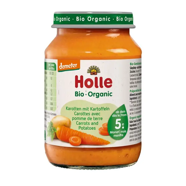 Piure de morcov cu cartofi pentru copii fara gluten 5 luni, eco - 190 g