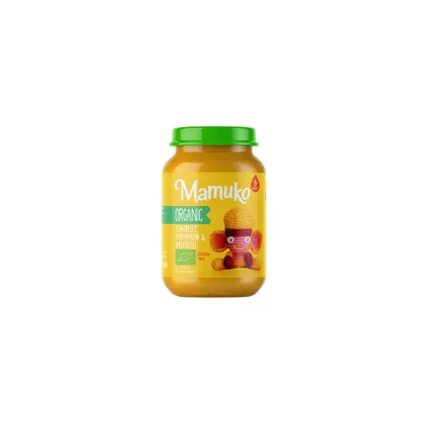 Piure de morcovi, dovleac si cartofi bio 6+ luni 190g Mamuko