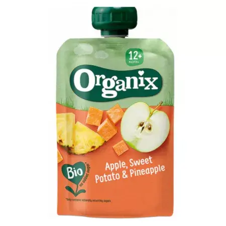 Piure ecologic BIO din Mere, Cartof dulce si Ananas 12+ luni, Organix | 100 g