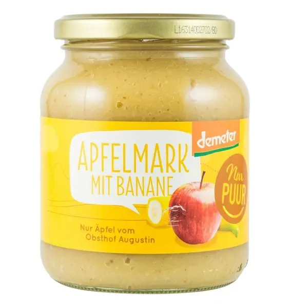 Piure ecologic de mere cu banane, 360 g Nur PUUR