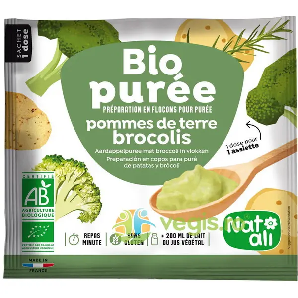 Piure Instant de Cartofi si Broccoli fara Gluten Ecologic/Bio 30g