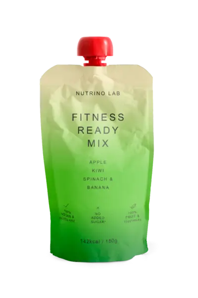 Piure pasteurizat din fructe si legume cu mere kiwi spanac si banane, 180g, Nutrino Lab
