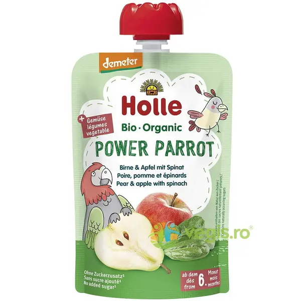 Piure pentru Copii cu Pere, Mere si Spanac +6 Luni fara Zahar Ecologic/Bio 100g