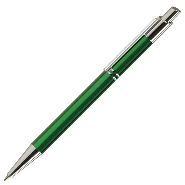 Pix cu bila Office Cover Tiko, 1.0 mm, corp metalic verde, cu mecanism, pentru personalizare