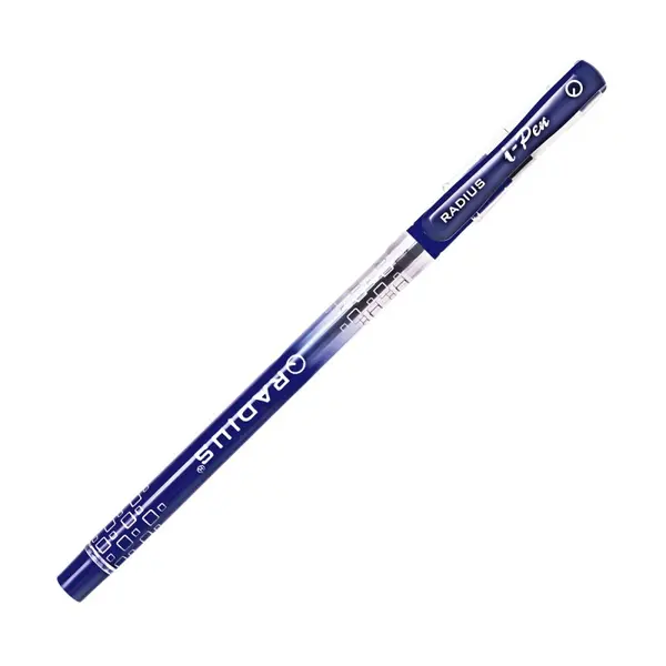 Pix cu bila Radius I Pen, 0.7 mm, cu capac, corp albastru semitransparent, scris albastru