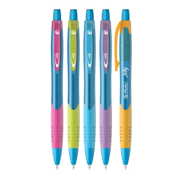 Pix cu gel 0.7mm, cu mecanism, Herlitz Jelly, albastru
