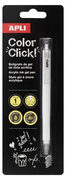 Pix cu gel Apli - Color Click, alb, 0,7 mm