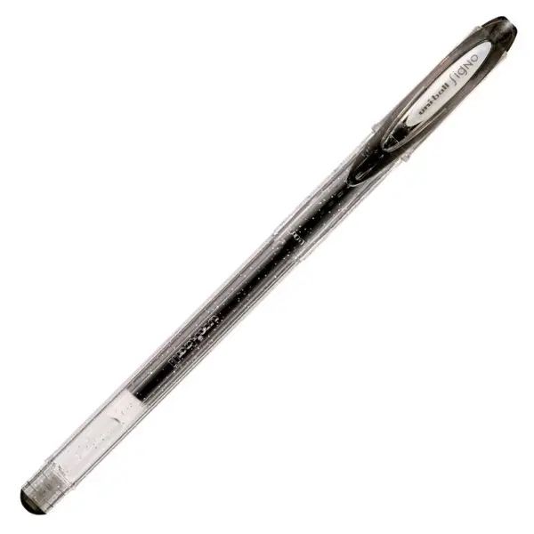 Pix cu gel Uni-ball Sparkling UM-120SP, 0.7mm,cu capac,corp transparent,scris negru cu sclipici