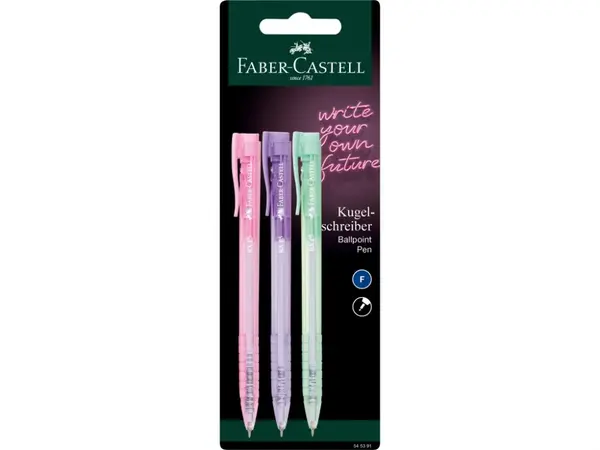 Pix Faber-Castell RX P5, 0.5 mm, semi-gel, albastru, pastel, 3 buc blister
